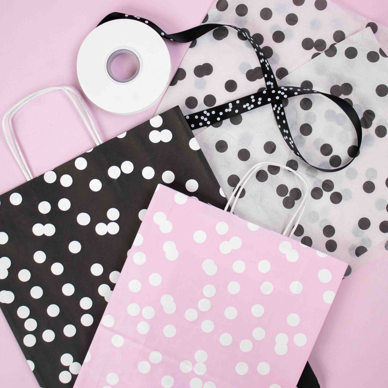 50x papieren tasjes Dots A3