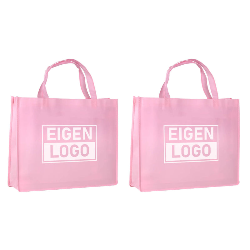 Shopper bedrukken Pink Lavender non woven 42x12x35cm
