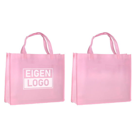 Shopper bedrukken Pink Lavender non woven 42x12x35cm