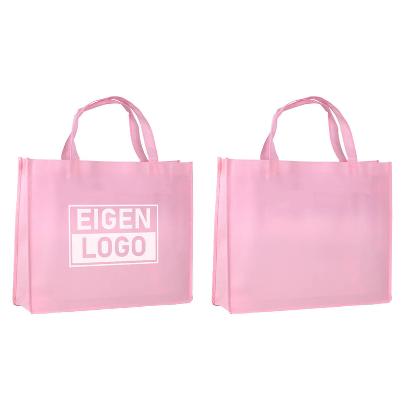 Shopper bedrukken Pink Lavender non woven 42x12x35cm