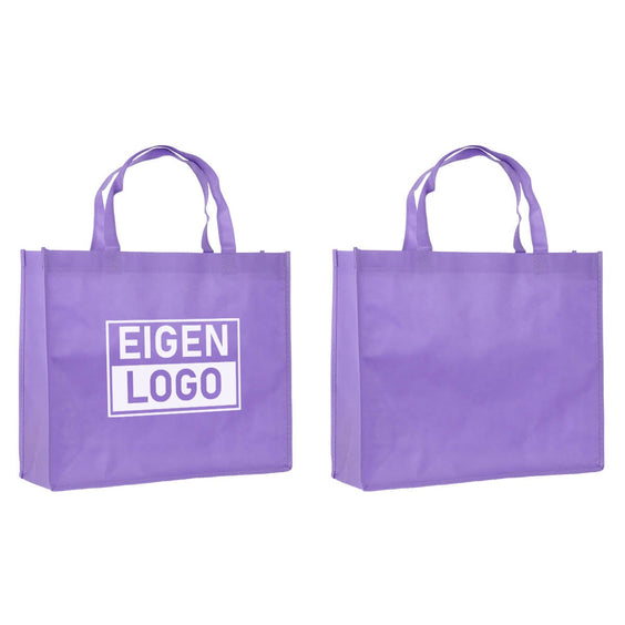 Shopper bedrukken Lila non woven 42x12x35cm