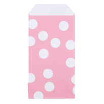 200x Papieren Zakjes Dots Roze 7x13cm