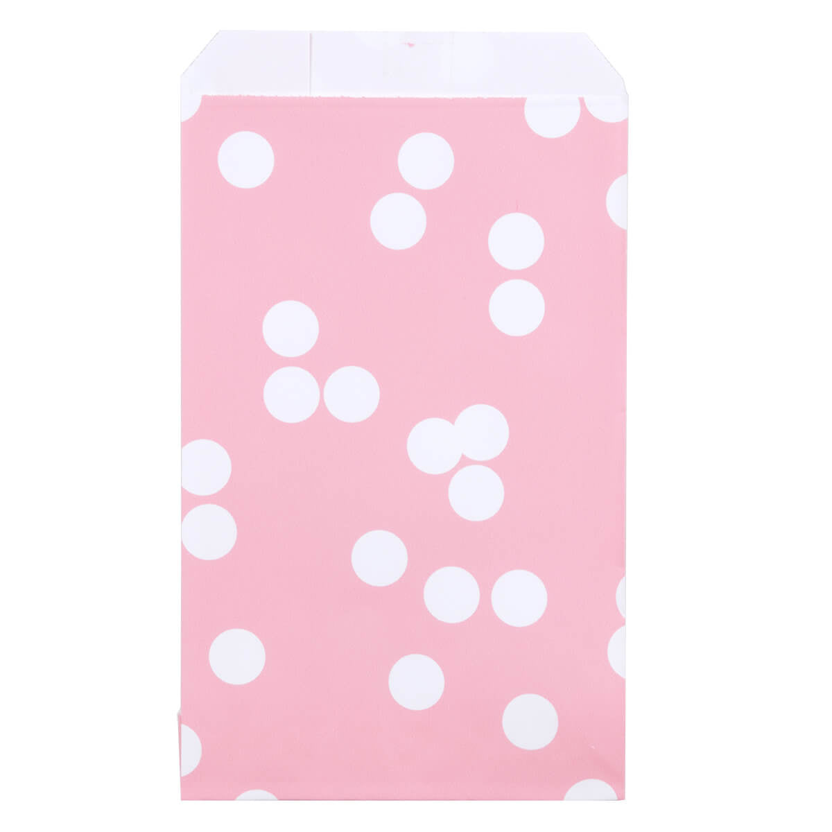 200x Papieren Zakjes Dots Roze 12x19cm