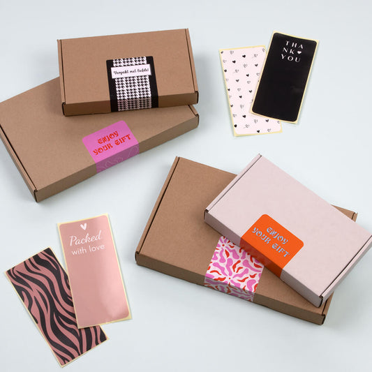 100x sluitsticker 'Packed With Love' Roze