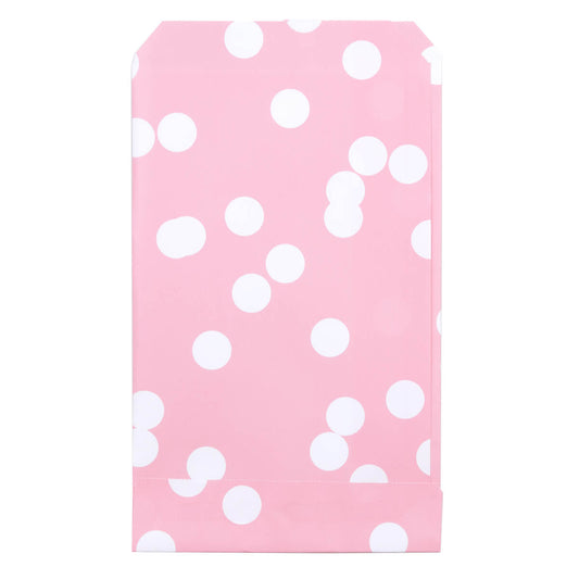 200x Papieren Zakjes Dots Roze 12x19cm