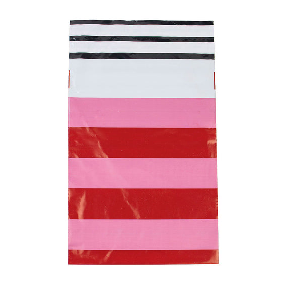 100x verzendzakken Stripes Pink Small