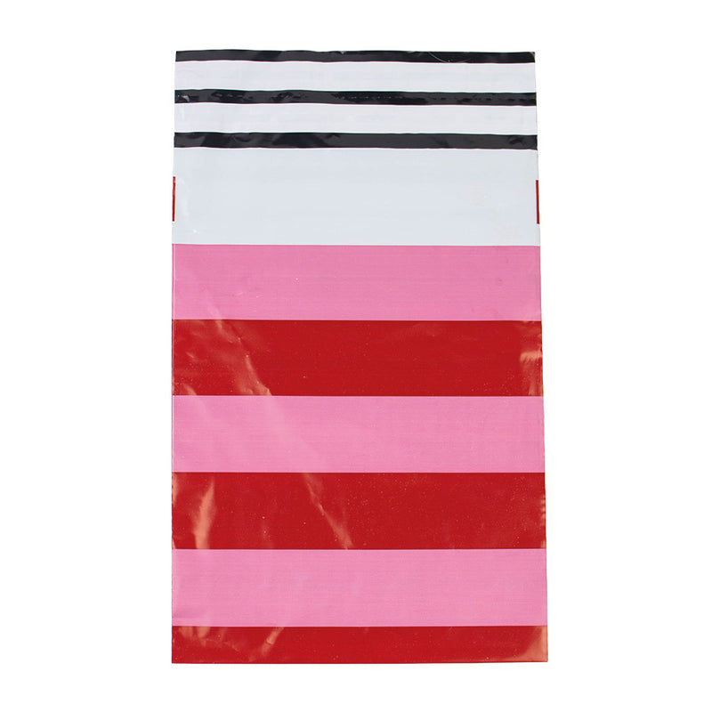 100x verzendzakken Stripes Pink Small