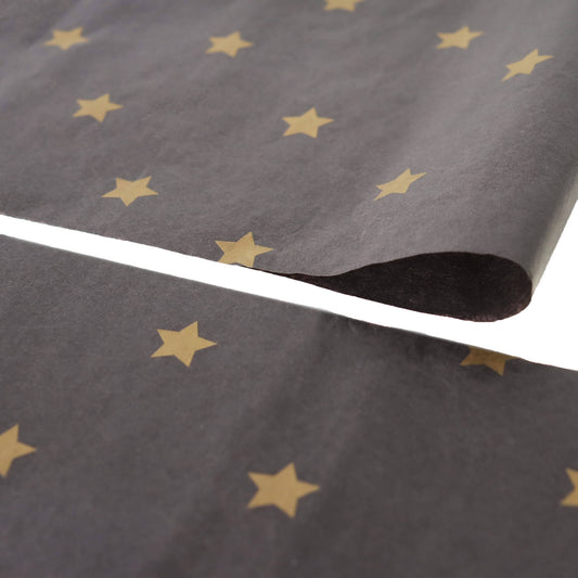Vloeipapier 50x70cm Black Stars Gold