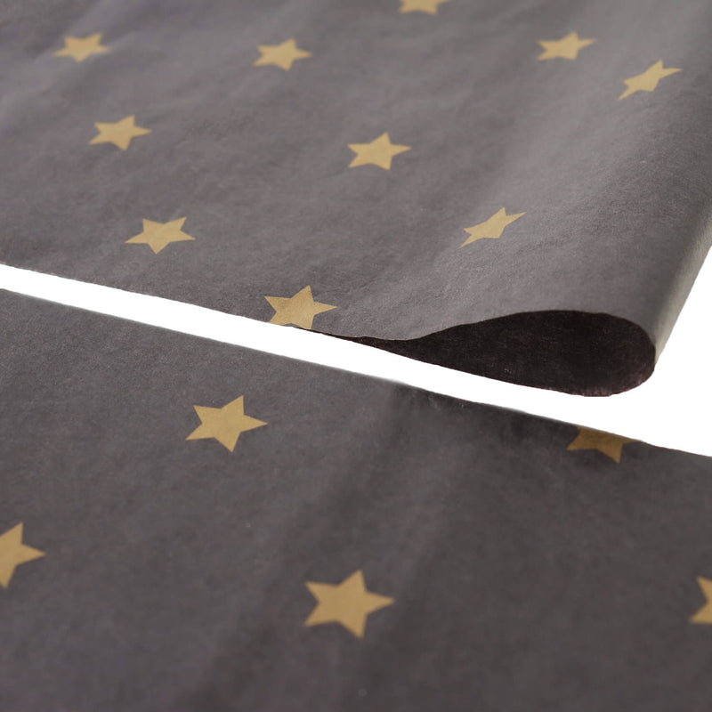 Vloeipapier 50x70cm Black Stars Gold