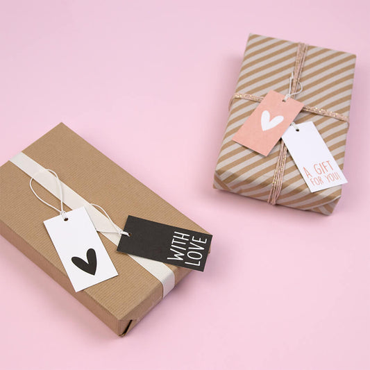 50x Cadeaulabels 'A gift for you' Wit-Roze