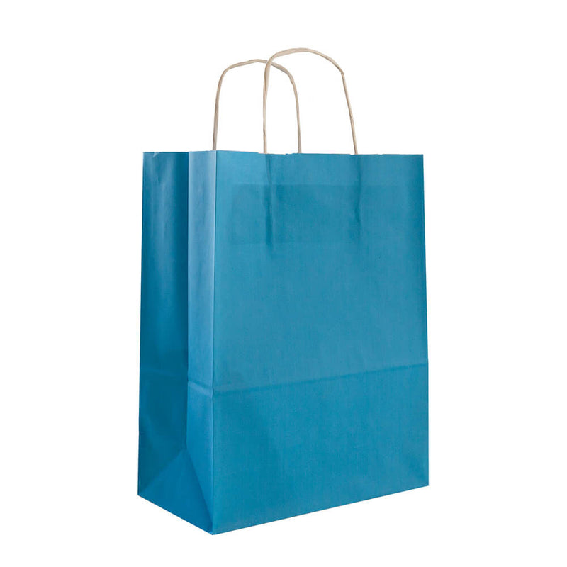 50x papieren tassen blauw (turquoise) in diverse formaten