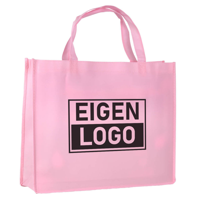 Shopper bedrukken Pink Lavender non woven 42x12x35cm