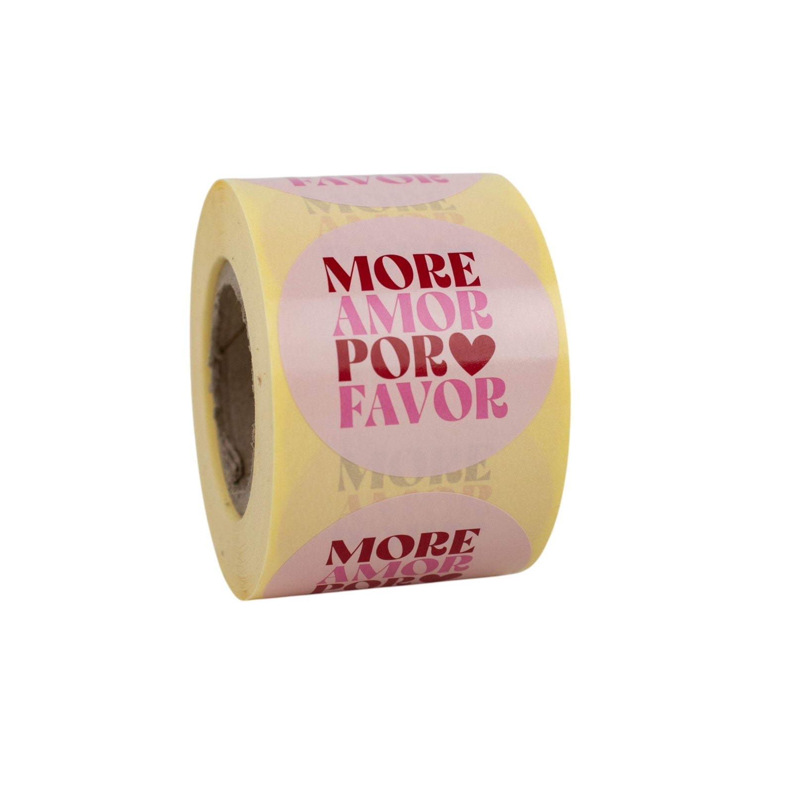 500x sticker 'More amor por favor' Rood-Roze 50mm