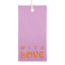 50x Cadeaulabels 'With love' Paars-Oranje