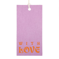 50x Cadeaulabels 'With love' Paars-Oranje
