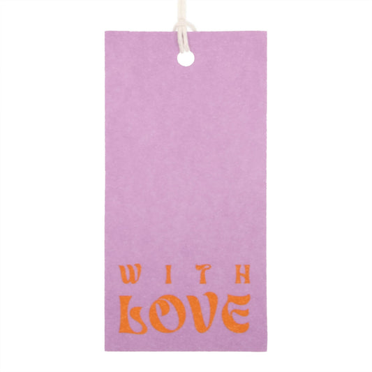 50x Cadeaulabels 'With love' Paars-Oranje