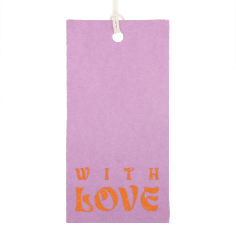 50x Cadeaulabels 'With love' Paars-Oranje
