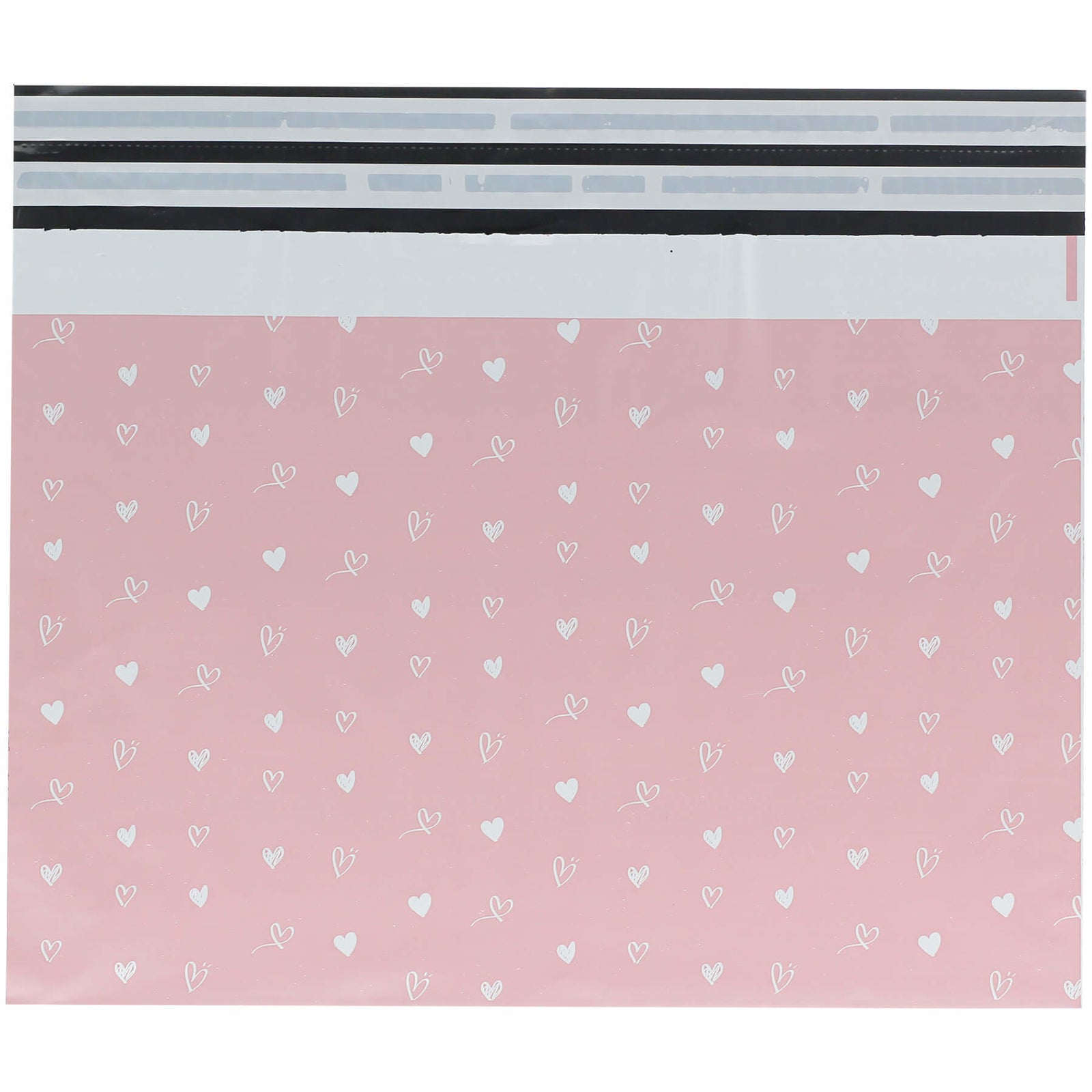 100x verzendzakken Hartjes Roze Large Retoursluiting