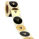 500x sticker 'Hart' assorti Goud-Zwart 40mm