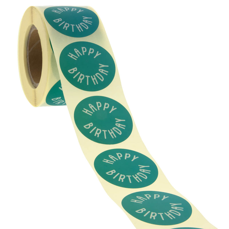 500x sticker 'Happy Birthday' Groen 40mm
