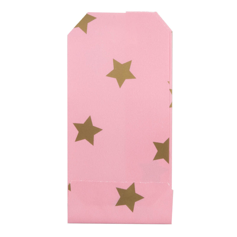 200x Papieren Zakjes Stars Gold 7x13cm