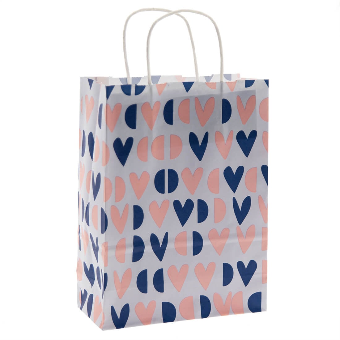 50x papieren tasjes Happy Hearts A5