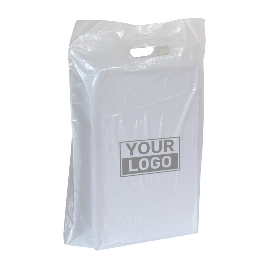 Plastic tassen bedrukken 37x44+2x4cm Wit