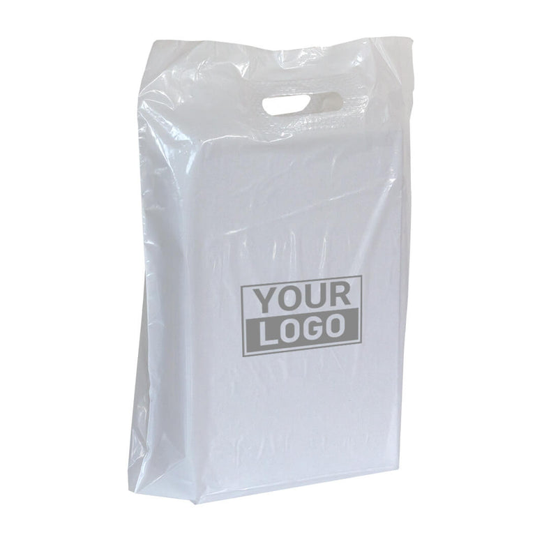 Plastic tassen bedrukken 37x44+2x4cm Wit