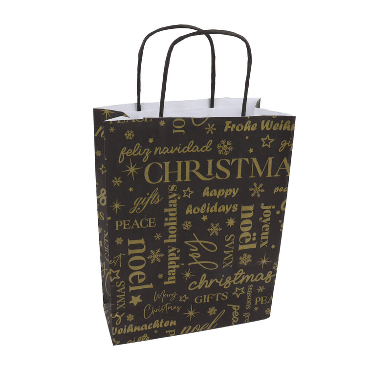 50x papieren Kersttasjes A5 International