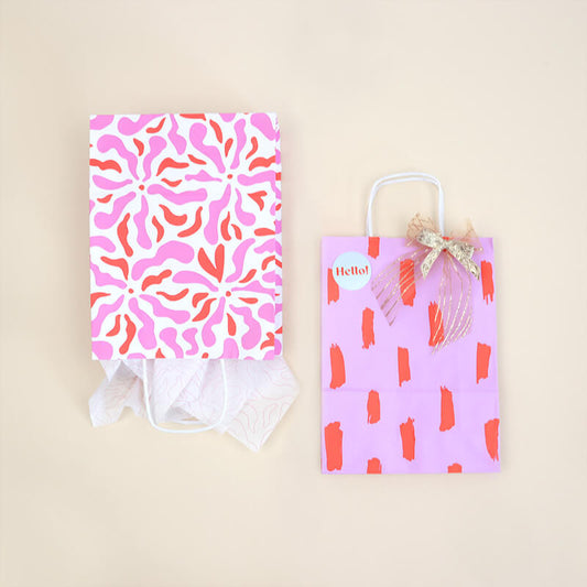 50x papieren tasjes Brushstrokes A5