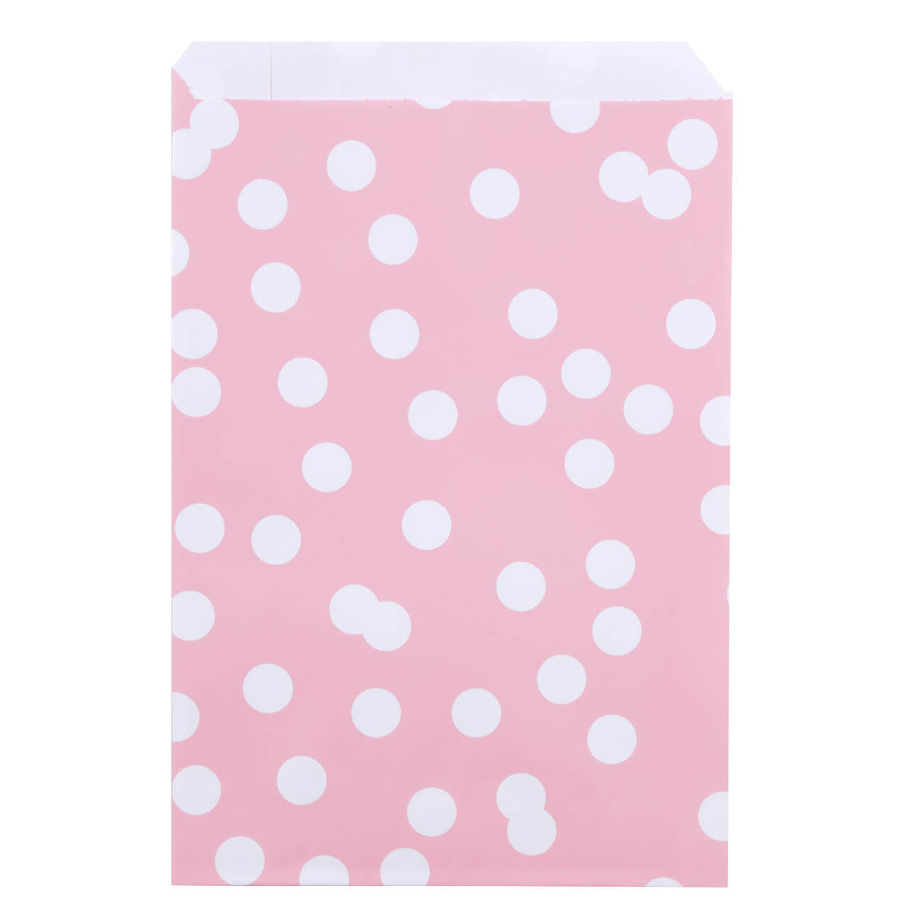200x Papieren Zakjes Dots Roze 17x25cm