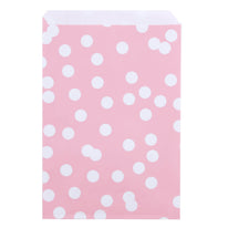 200x Papieren Zakjes Dots Roze 17x25cm