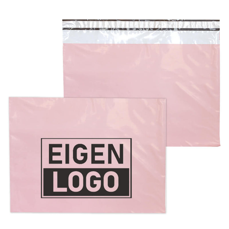 Roze verzendzakken bedrukken Large