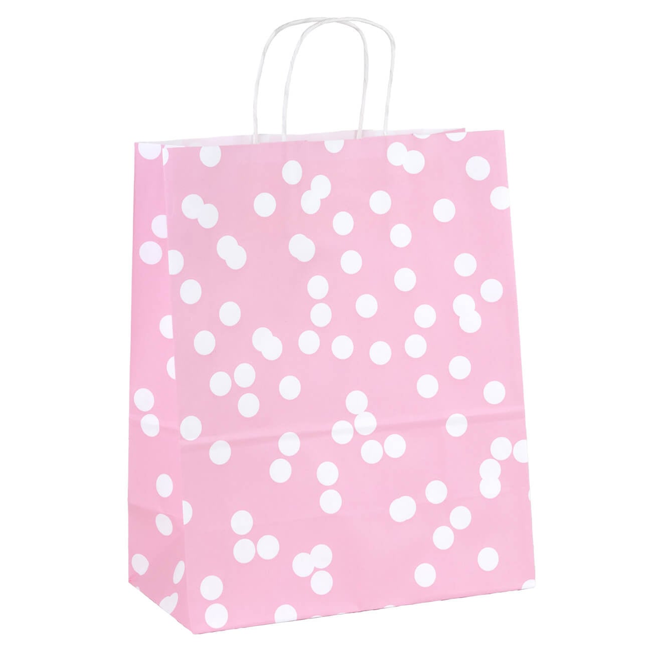 50x papieren tasjes Dots Roze A4