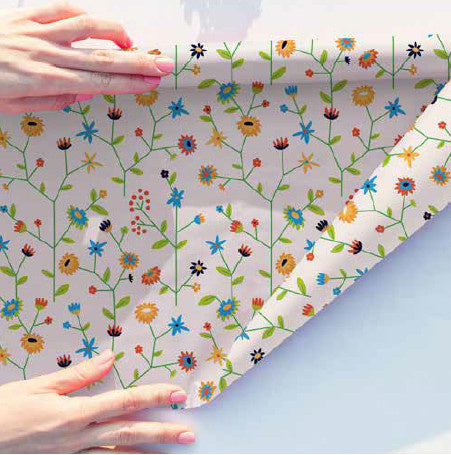 Inpakpapier Graspapier Bloemen 30cm x 200mtr