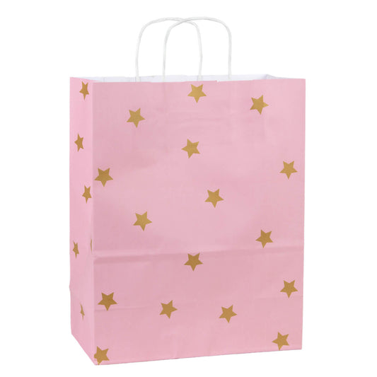 50x papieren tasjes Stars Gold A4