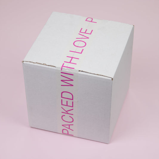 Papieren tape 'Packed with love' Wit 50mmx50mtr