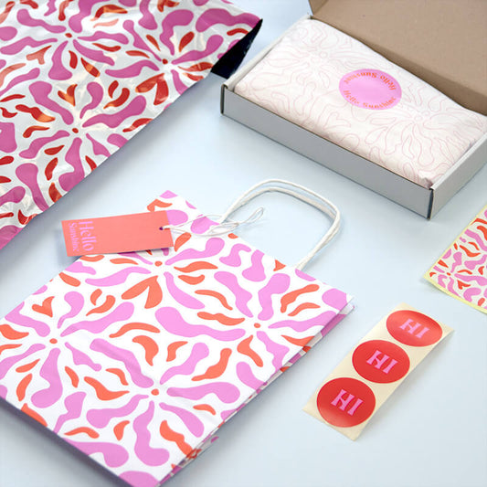 50x papieren tasjes Flowers A3