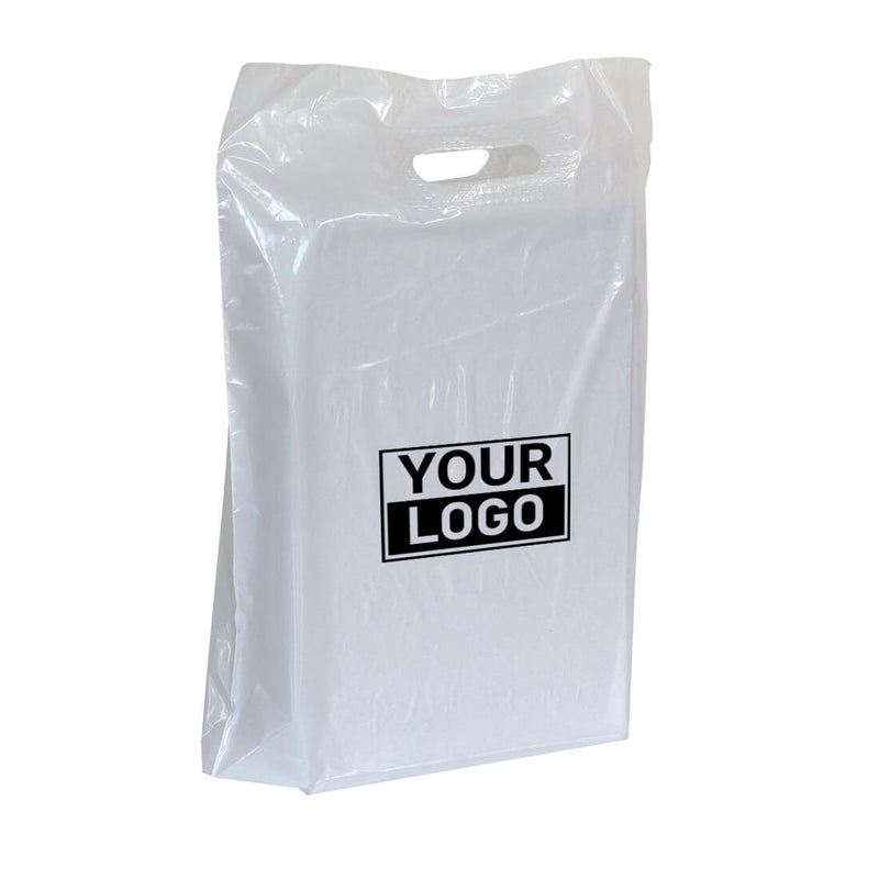 Plastic tassen bedrukken 45x50+2x4cm Wit