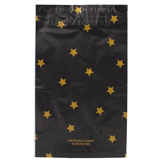 100x verzendzakken Black Stars Gold Small
