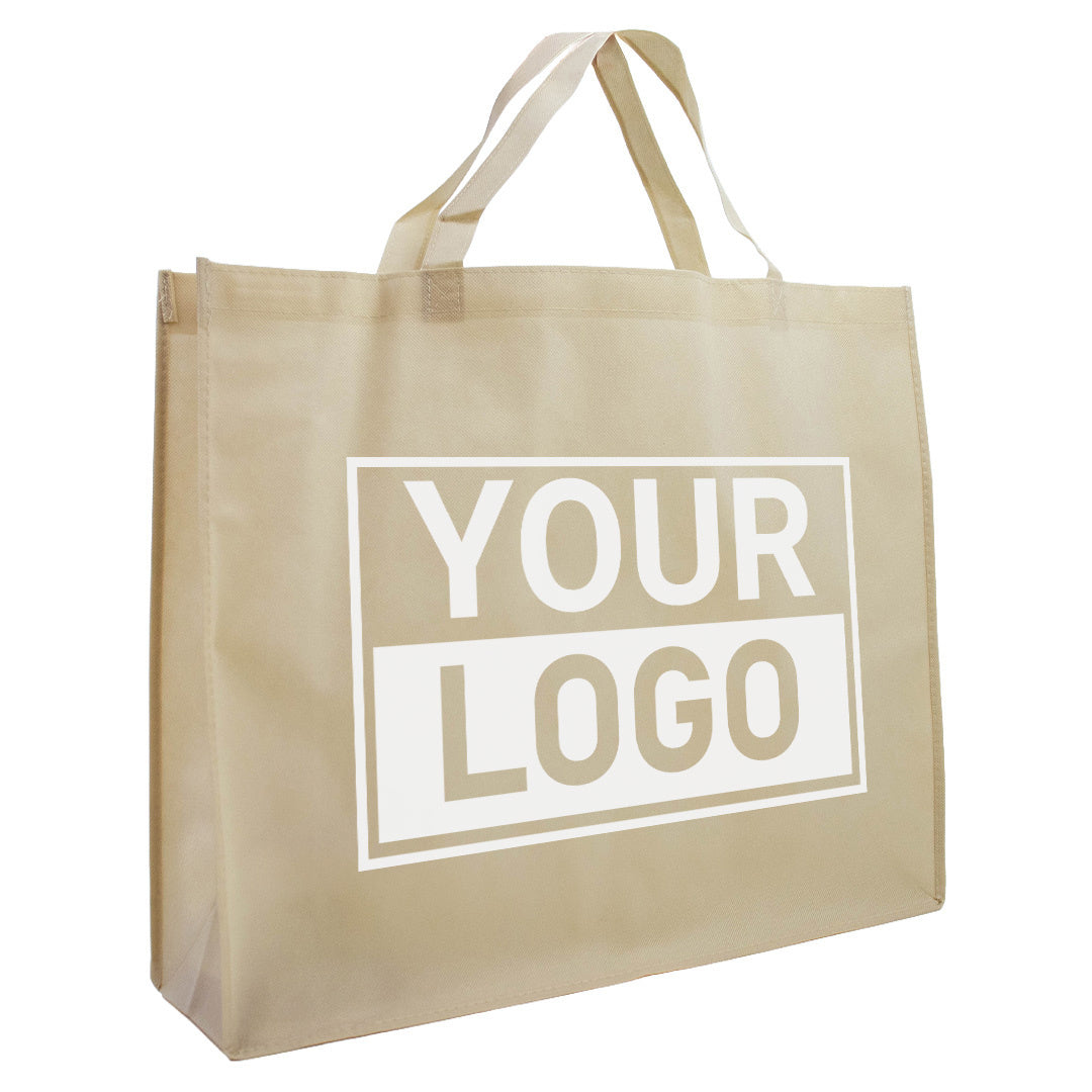 Shopper bedrukken Beige non woven 54x14x45cm - Spoed