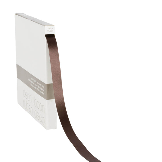 Lint satijn Donker Bruin MEDIUM (15mm x 100m)