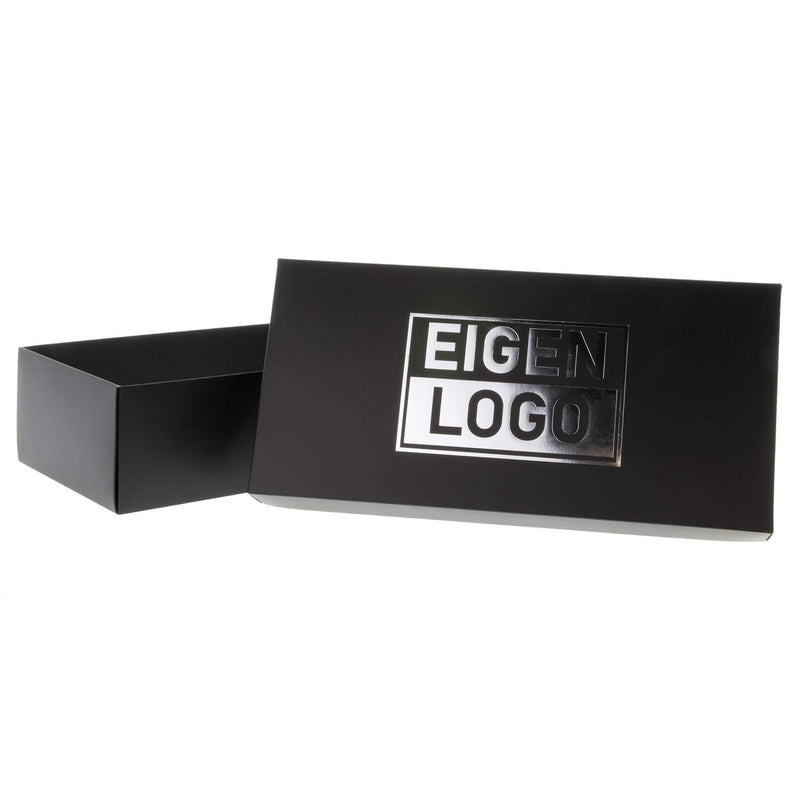 Geschenkdoos bedrukken Zwart 355x168x94mm  - Metallic
