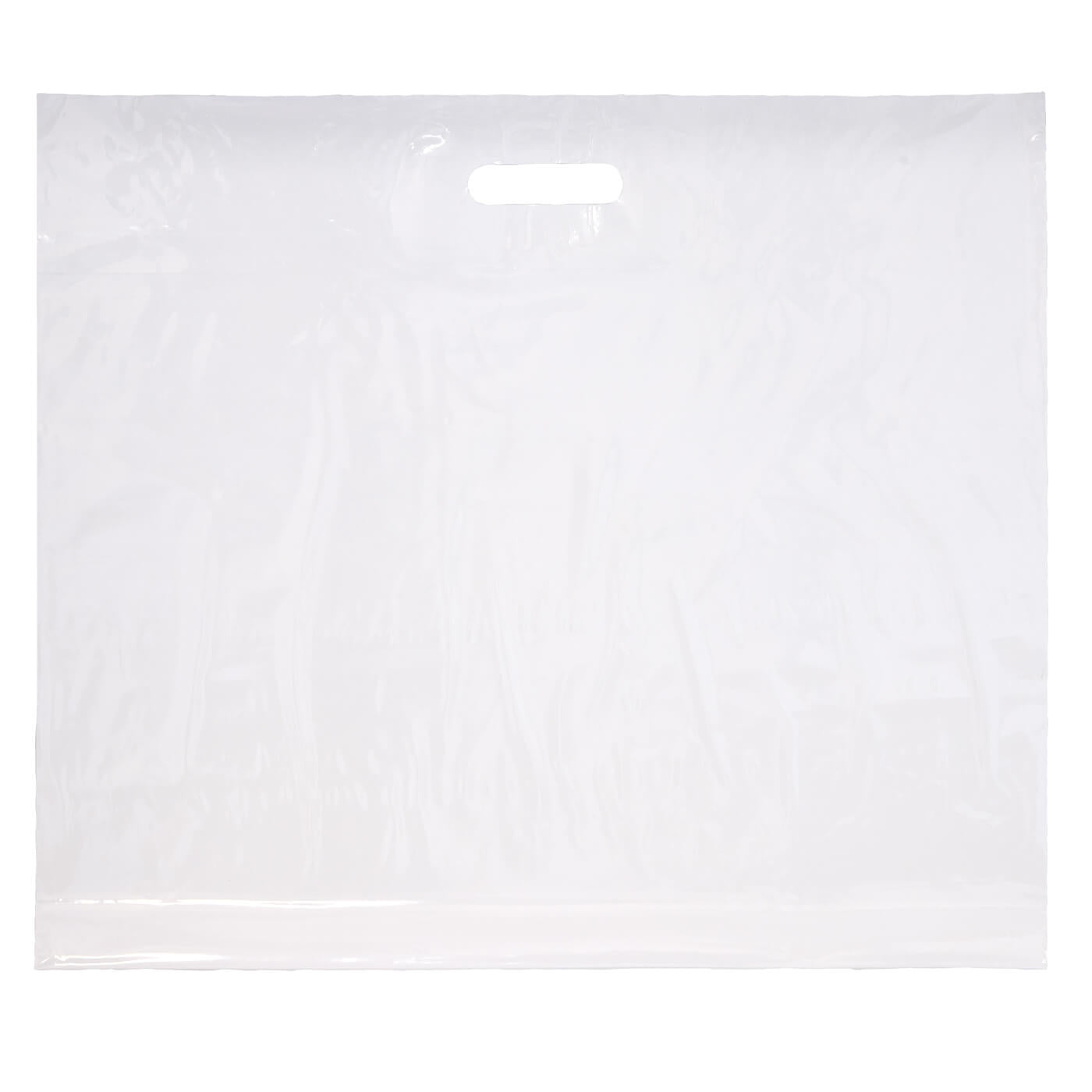 250x Plastic tassen 60x51+2x4cm wit