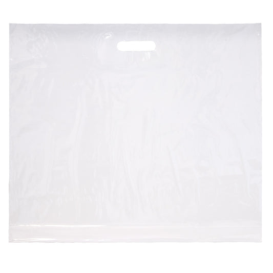 250x Plastic tassen 60x51+2x4cm wit
