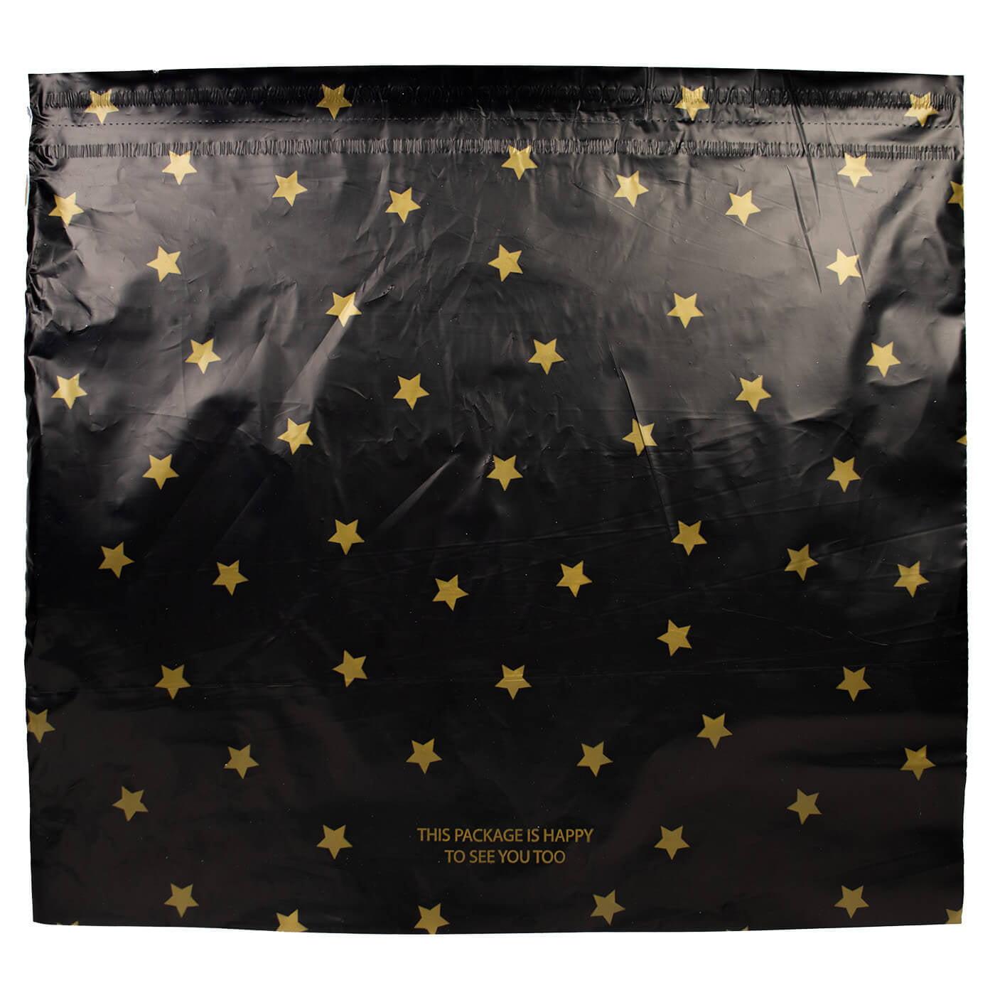 100x verzendzakken Black Stars Gold XL