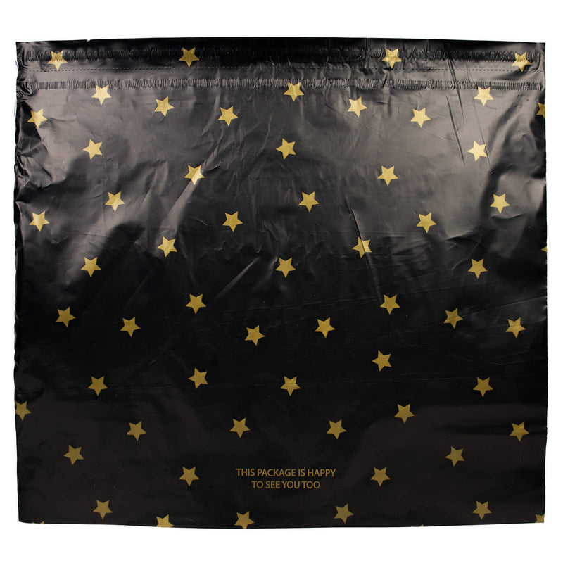 100x verzendzakken Black Stars Gold XL