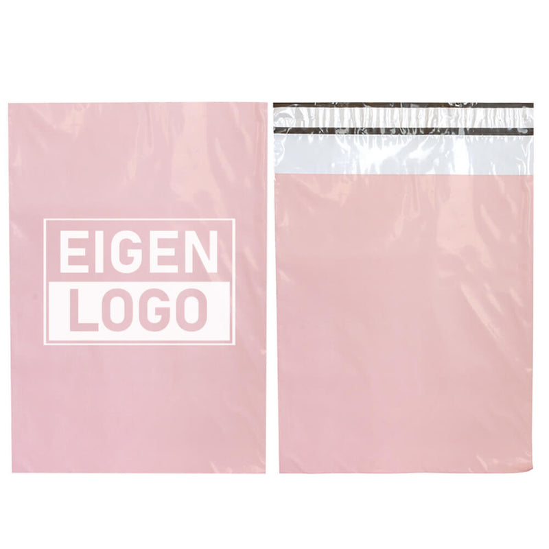 Roze verzendzakken bedrukken Medium