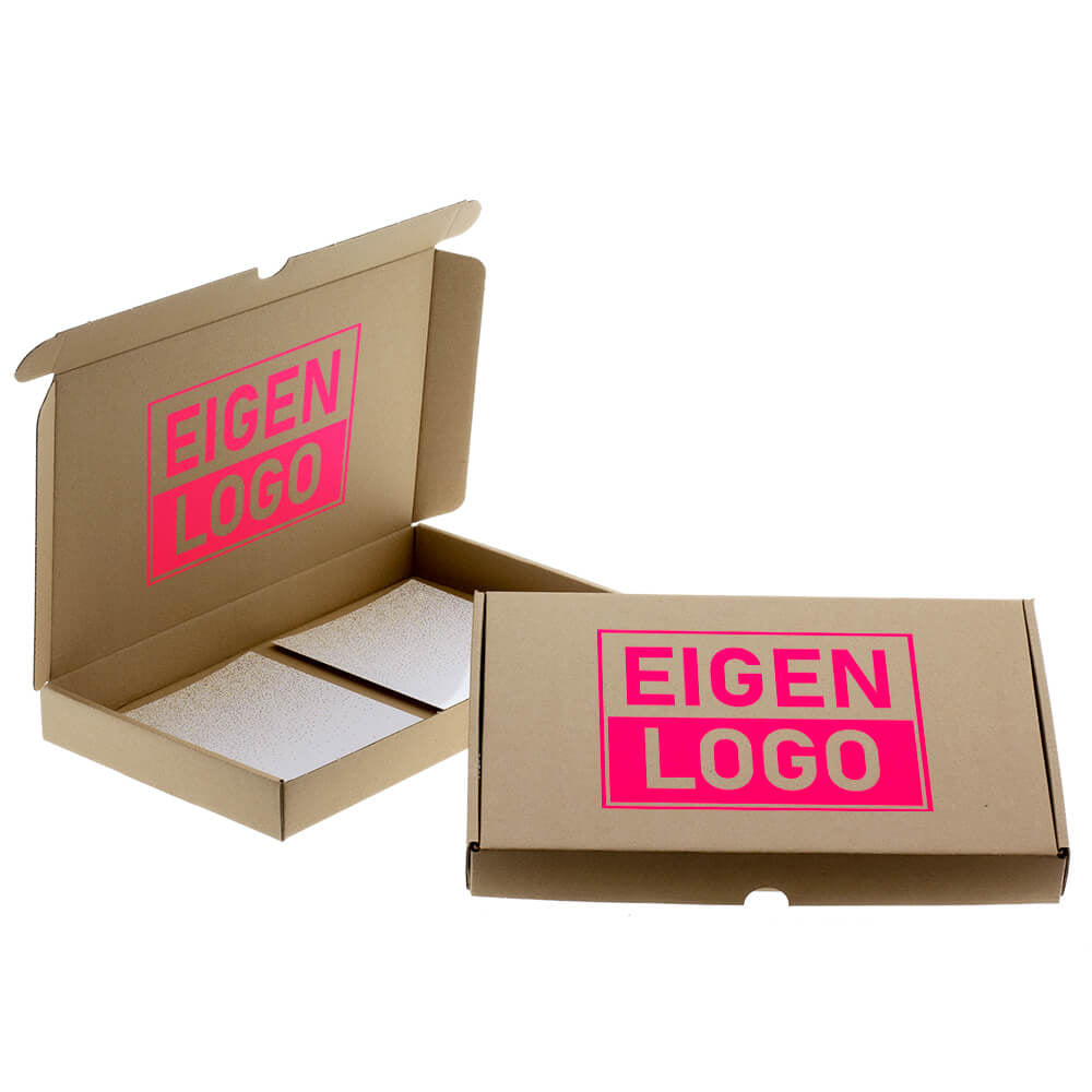 Brievenbusdozen  bedrukken met NEON - Bruin A5