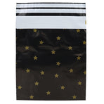 100x verzendzakken Black Stars Gold Medium